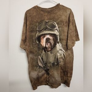 Vintage The Mountain T-Shirt XL Military Bulldog Dog Soldier